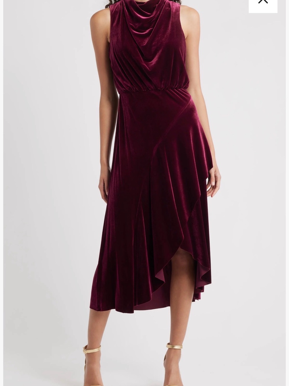 Vince Camuto Velvet Drape Cowl Mock Neck - Picture 2 of 3